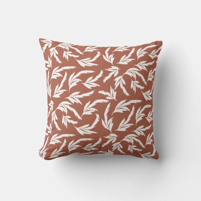Folhas de terracota, almofada de lançamento floral (Frente)