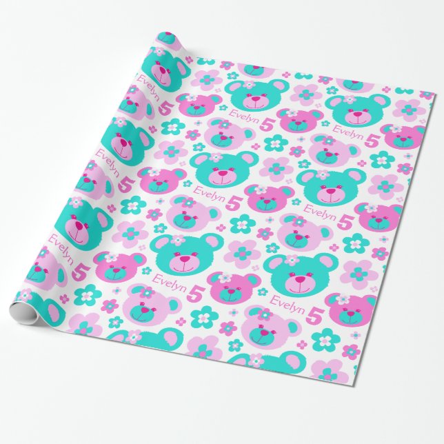 Folhas de ursinho de 5 de presente papel de presen (Desenrolado)