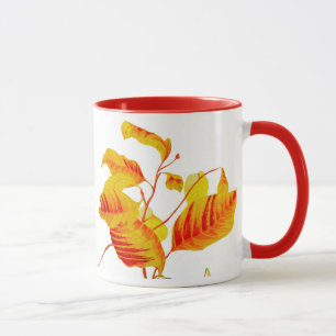 Folhas do Dogwood na caneca combinado