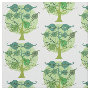 Folhas do verde e tecido do teste padrão da árvo