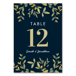 Folhas Douradas Cartões de mesa