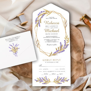 Folhas Douradas e Casamento Floral de Lavanda