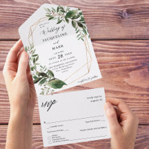 Folhas e Casamento Dourado de Eucalyptus
