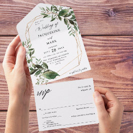 Folhas e Casamento Dourado de Eucalyptus