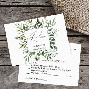 Folhas e Eucalyptus Rustic w RSVP de Refeições