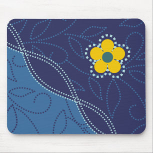 Folhas e flor pontilhadas Mousepads