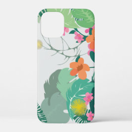 Folhas e Flores Tropicais Pastel