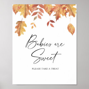 Folhas em queda - os bebês são poster doce