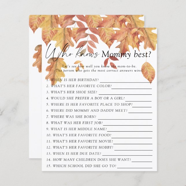 Folhas em queda - Quem sabe o melhor jogo das mamã (Frente/Verso)