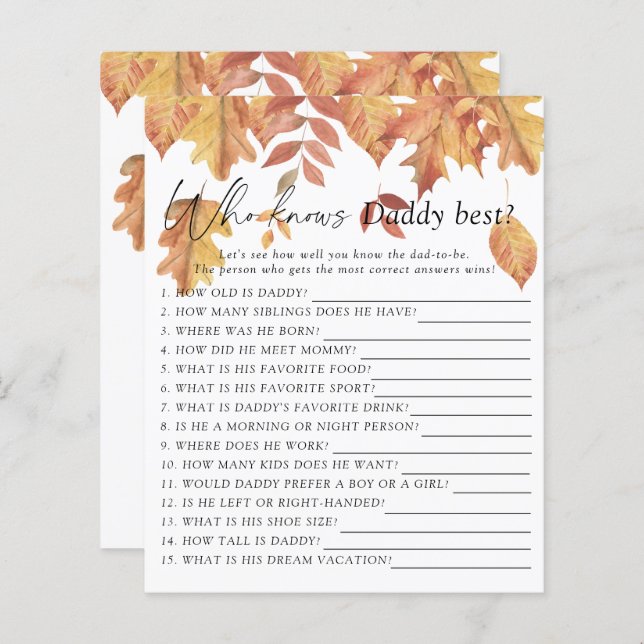 Folhas em queda - Quem sabe o melhor jogo do pai (Frente/Verso)