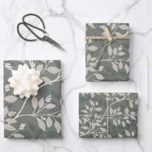 Folhas Errantes Padrão Botânico Elegante Terroso