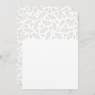 Folhas espalhadas Branca de Convite para Casamento