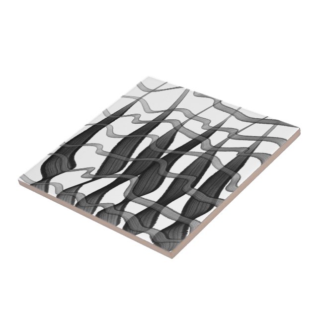 Folhas Florais De Abstrato Preta E Cinza (Lateral)