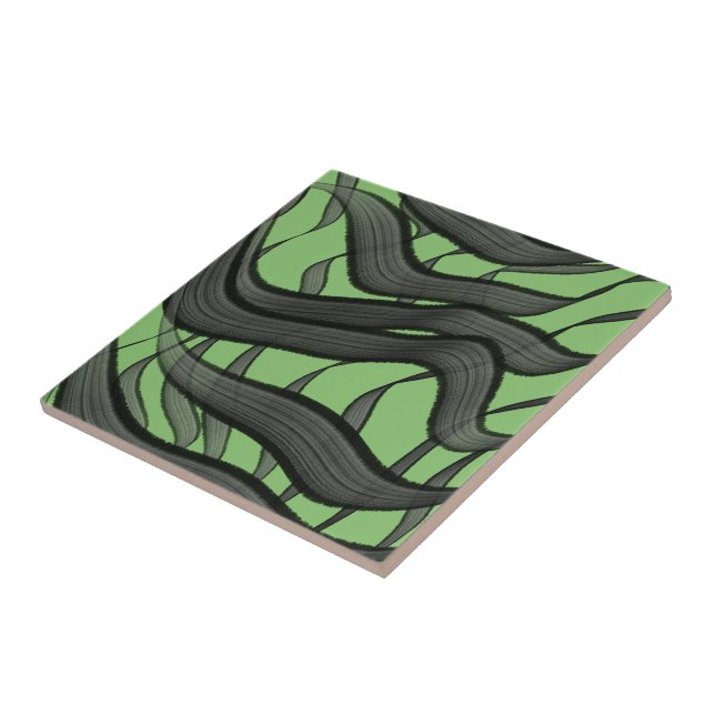 Folhas Florais De Abstrato Preta E Cinza (Lateral)