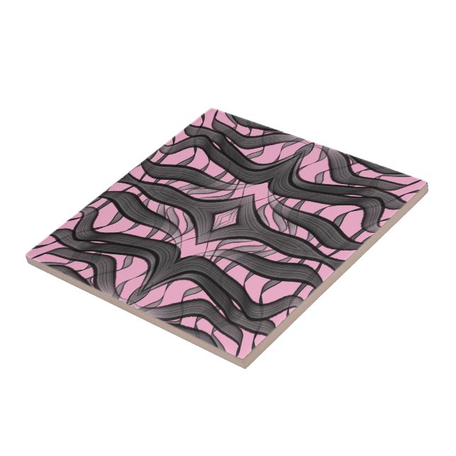 Folhas Florais De Abstrato Preta E Cinza (Lateral)