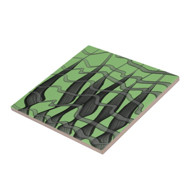 Folhas Florais De Abstrato Preta E Cinza (Lateral)