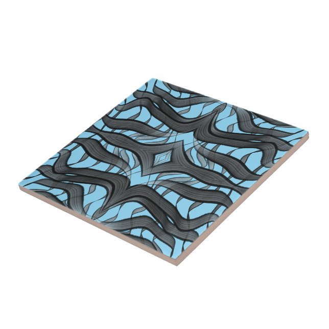 Folhas Florais De Abstrato Preta E Cinza (Lateral)