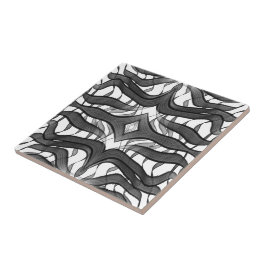 Folhas Florais De Abstrato Preta E Cinza