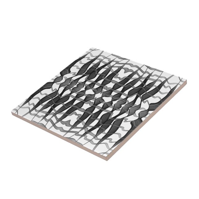 Folhas Florais De Abstrato Preta E Cinza (Lateral)