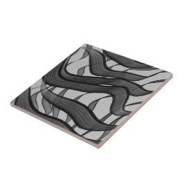 Folhas Florais De Abstrato Preta E Cinza