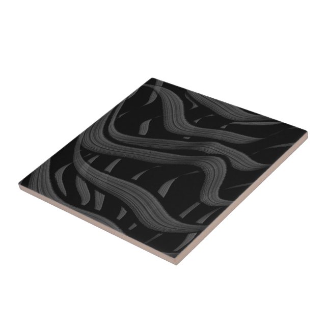 Folhas Florais De Abstrato Preta E Cinza (Lateral)