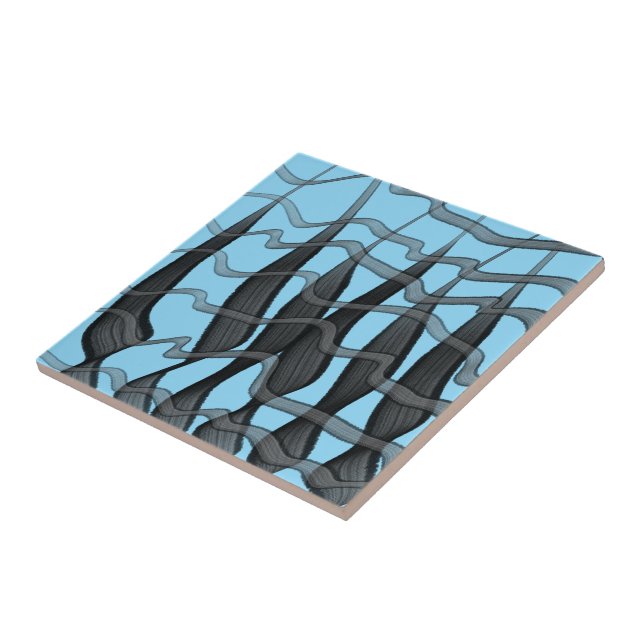 Folhas Florais De Abstrato Preta E Cinza (Lateral)