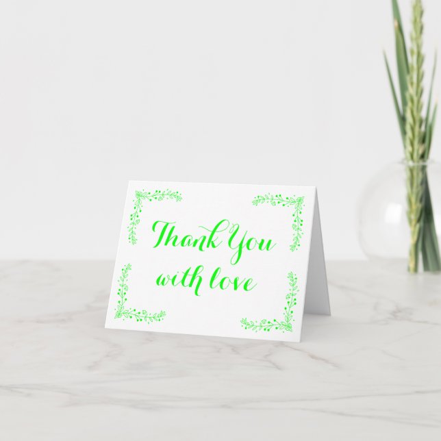 Folhas Florais de Agradecimento Cor Verde Lima par (Frente)