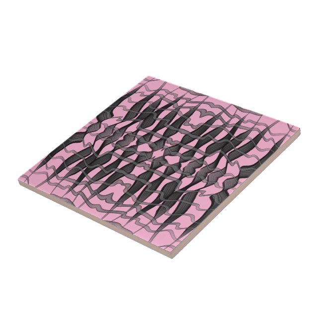 Folhas Florais Emplumadas Abstratas Pretas e Cinza (Lateral)
