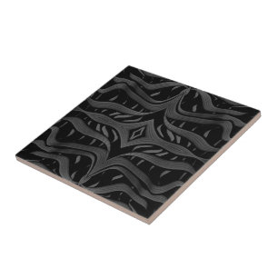 Folhas Florais Emplumadas Abstratas Pretas e Cinza