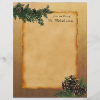 Folhas Letterhead de Pergaminho de Floresta Person