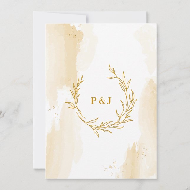 Folhas lineares deliciosas Convite para Casamento (Verso)