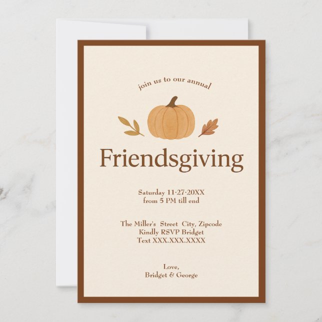 Folhas Mínimas de Abóbora de Amizade (Frente)