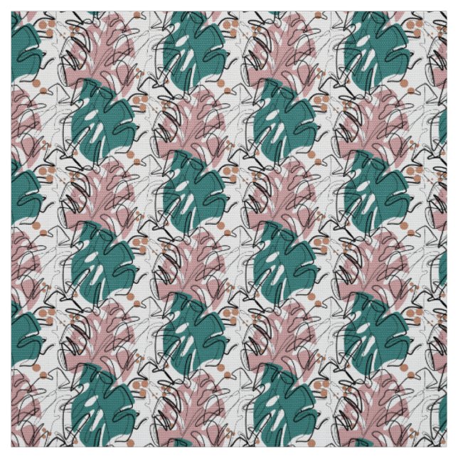 Folhas monolina monstera com tecido de manchas col (Modelo)