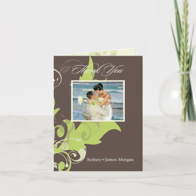 Folhas Ornamentais/Cartões de Agradecimento de Fot (Frente)