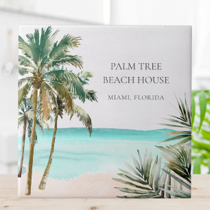 Folhas Personalizadas de Palmeira Tropical Praia A