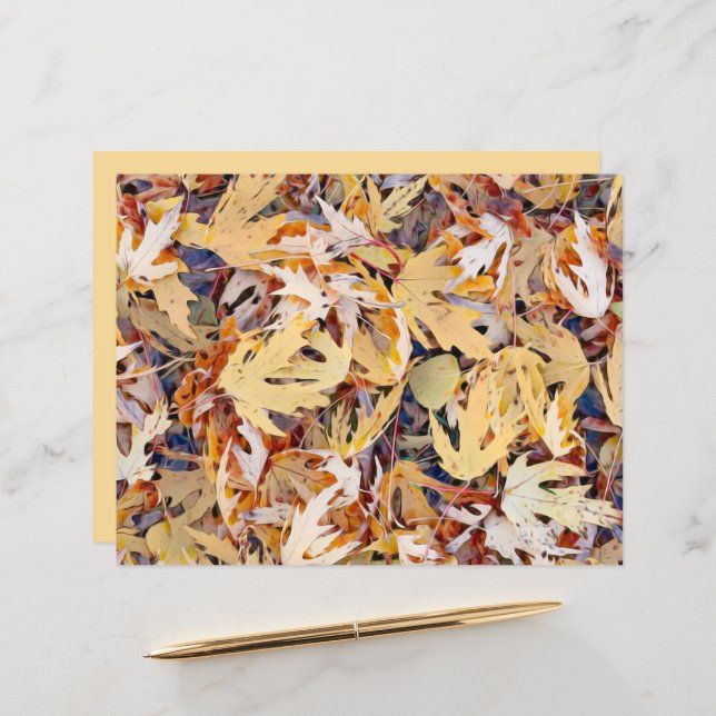 Folhas pintadas amarelas do outono (Frente/Verso In Situ)