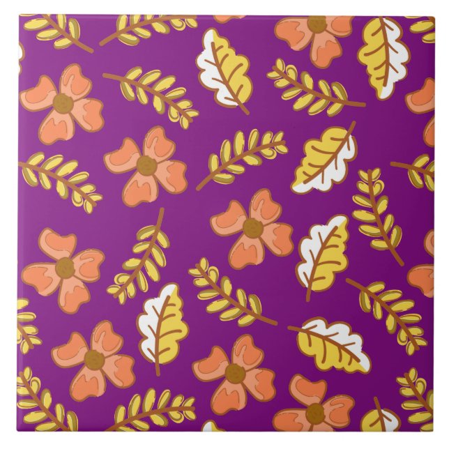 Folhas Quentes de outono com Flores (Frente)