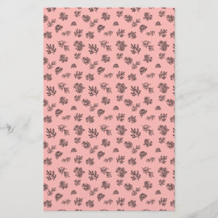 Folhas + Rosas desenhados mão em ALGUNS