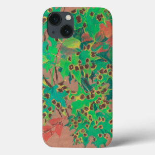 Folhas secas, floral de outono, verdes, amarelas e