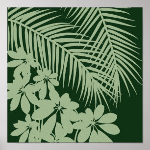 Folhas Tropicais 3 Impressão de Arte Moderna Verd