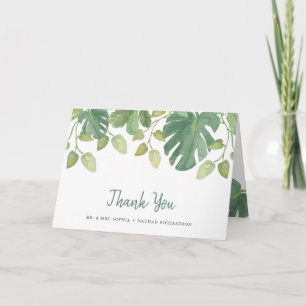 Folhas Tropicais   Agradecimento Verde e Branco