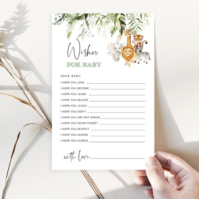 Folhas tropicais animais safari desejos de bebês (Criador carregado)