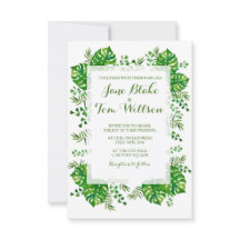 Folhas tropicais convite para casamento