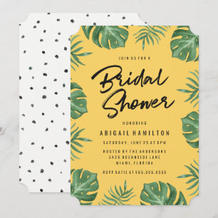 Folhas Tropicais Convite para Chá de Noiva
