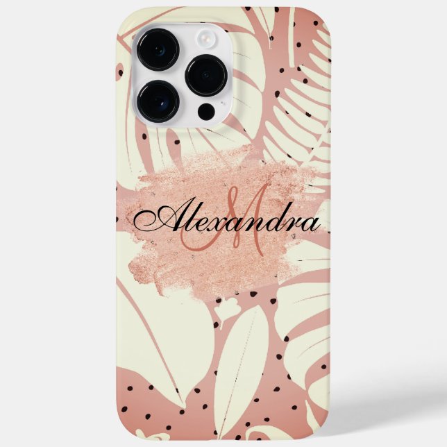 Folhas tropicais cor-de-rosa (Verso)