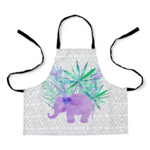 Folhas tropicais de elefante de aquarela