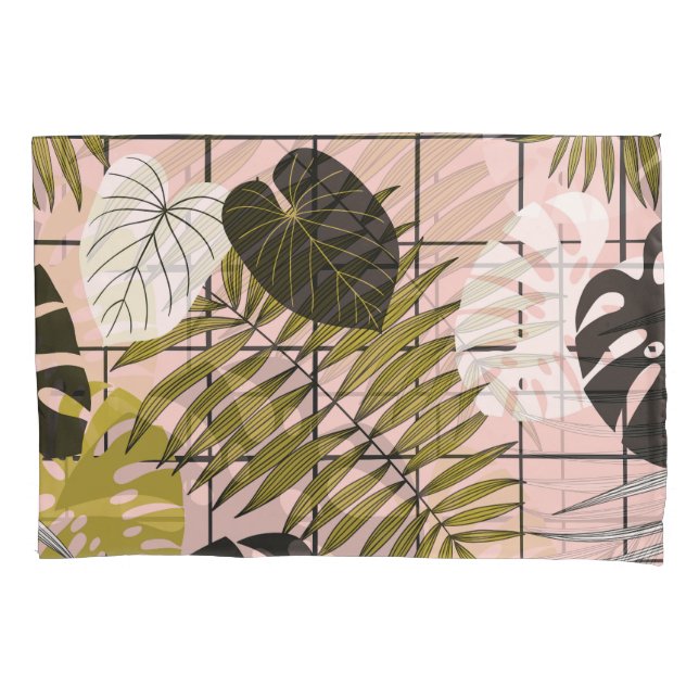 Folhas tropicais de palma, na moda verão. (Frente)