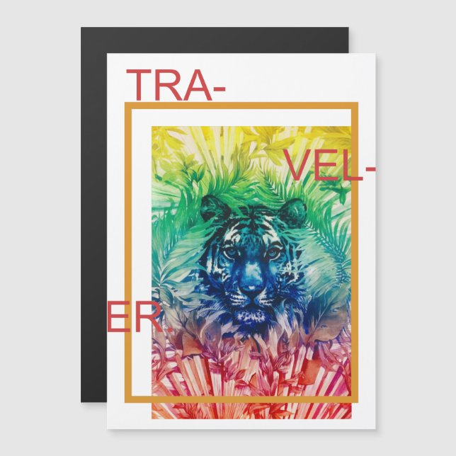 Folhas tropicais de Tigre Selvagem viagem (Frente/Verso)