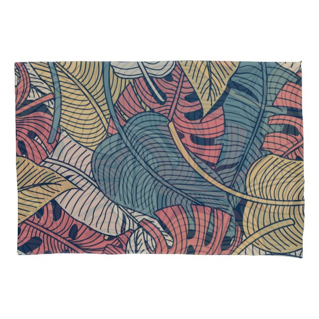 Folhas Tropicais, Fundo Sem Olhos Florais. (Frente)