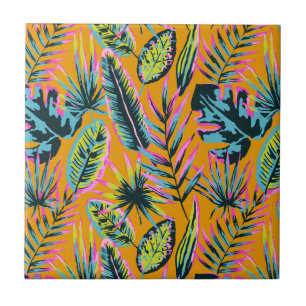 Folhas Tropicais Havaianas E Plantas Padrão-Impres